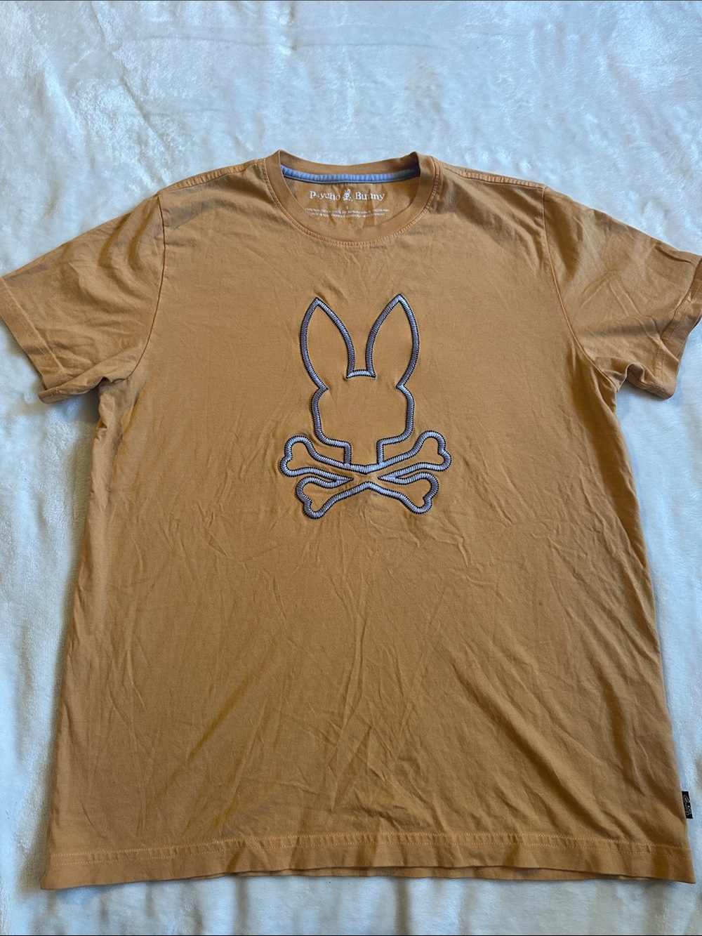 Psycho Bunny Short Sleeve Logo Tee in Brown with Navy Outline